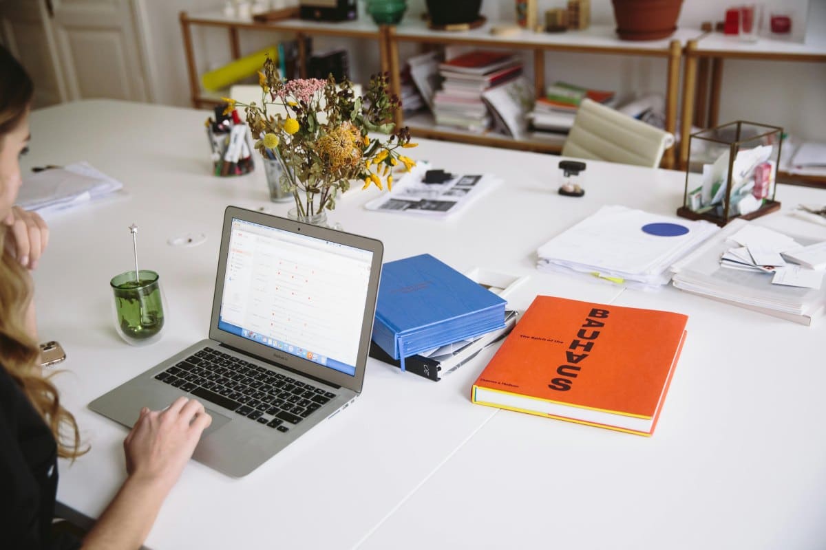 Person working on laptop